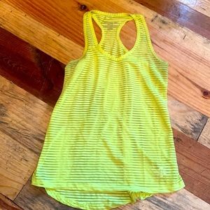 Active Yellow Striped Havana Like Racerback Tank
